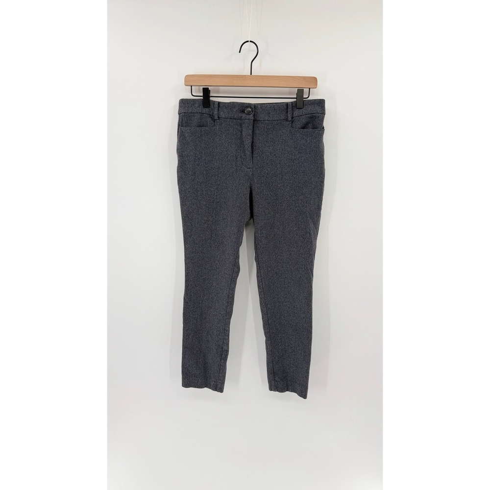 Loft The Skinny Pants Charcoal Grey 8 Stretch Textured Business Casual Capsule